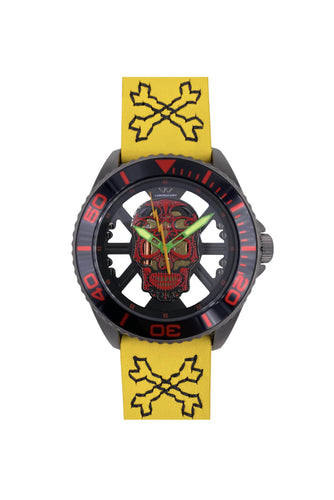 Hallow SKULL face watch - Black / Yellow