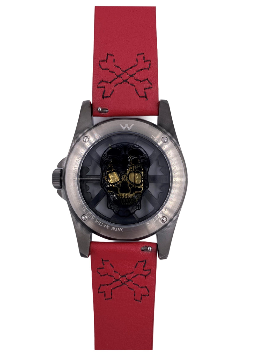 Hallow SKULL face watch - Black / Red