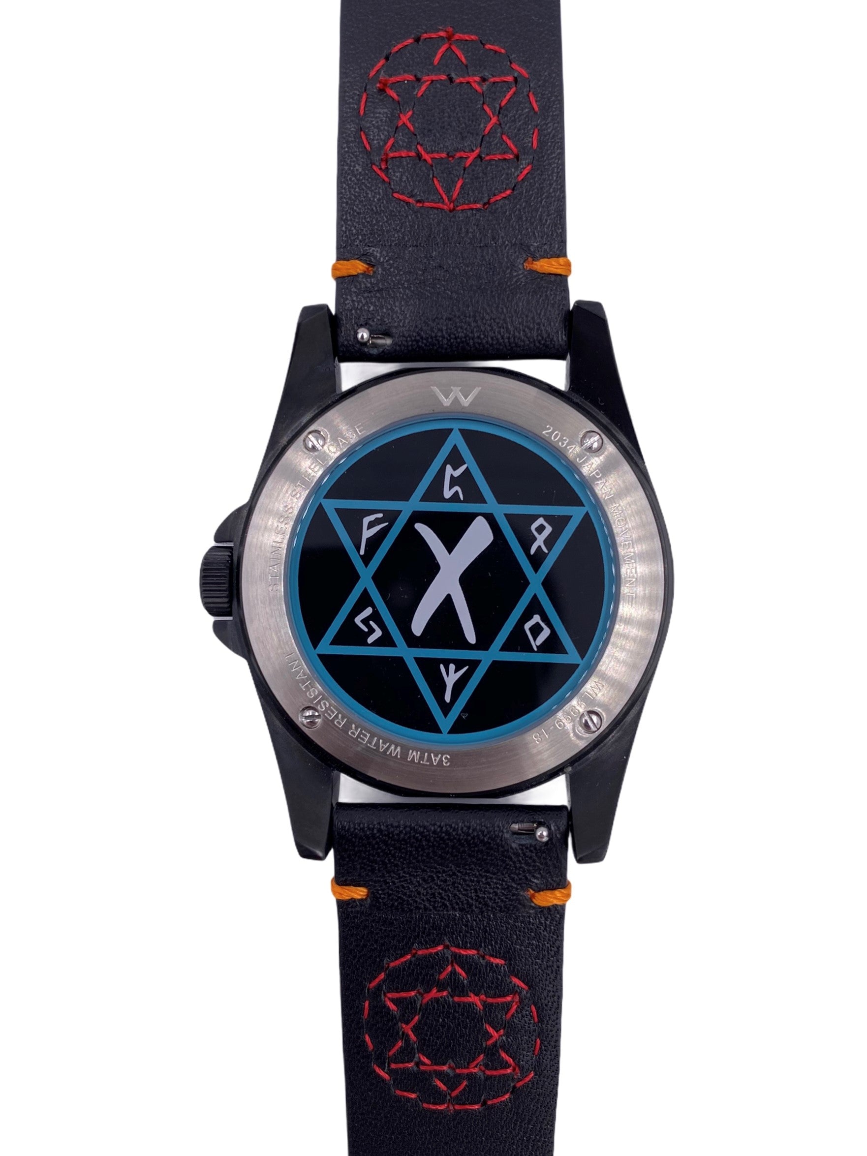 Hallow SKULL x STAR OF DAVID face watch - Black / Red