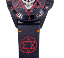 Load image into Gallery viewer, Hallow SKULL x STAR OF DAVID face watch - Black / Red