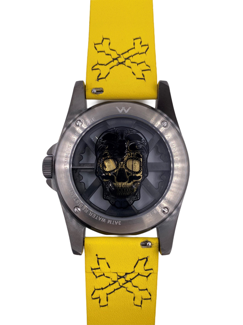 Hallow SKULL face watch - Black / Yellow