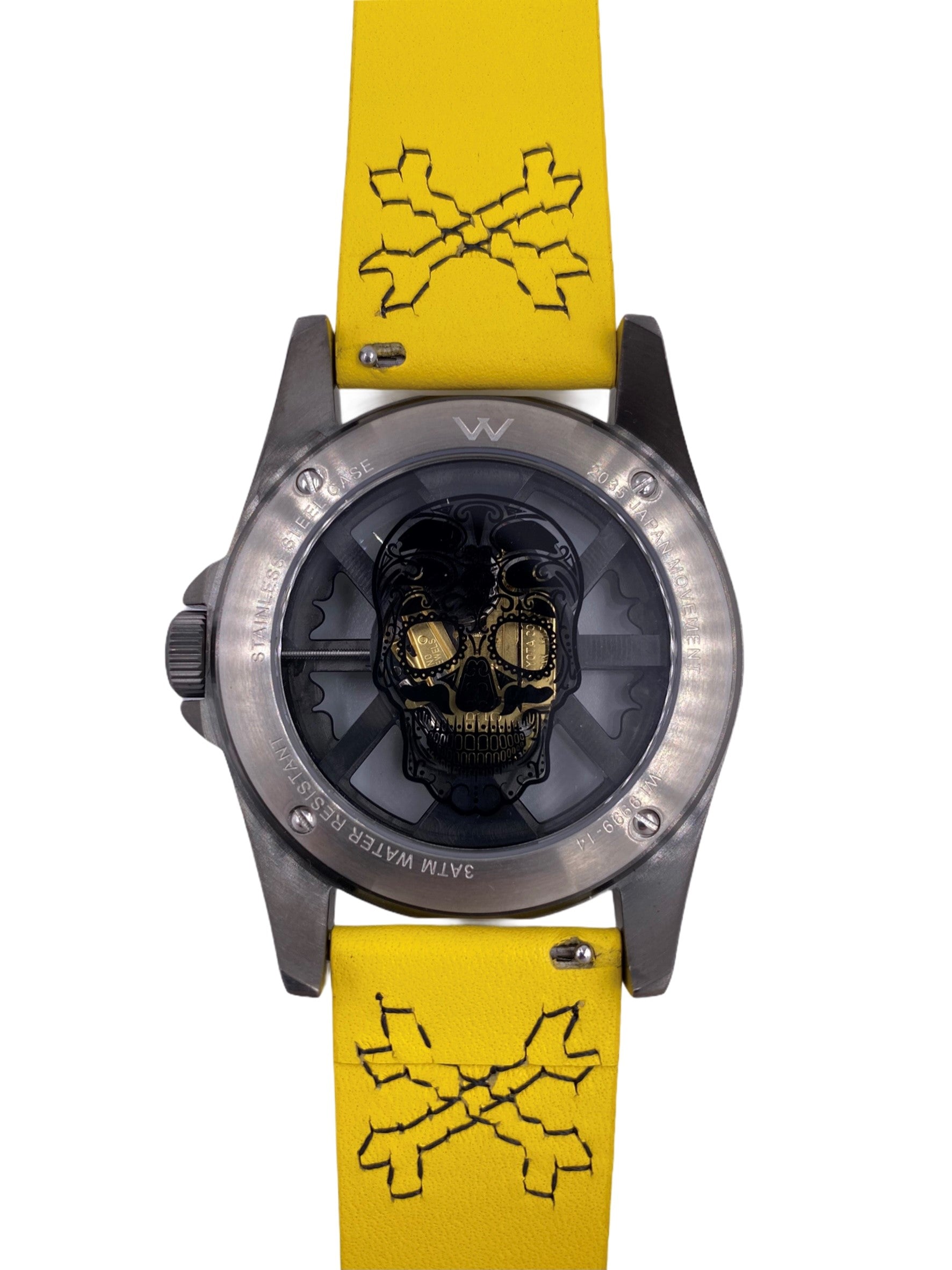 Hallow SKULL face watch - Black / Yellow