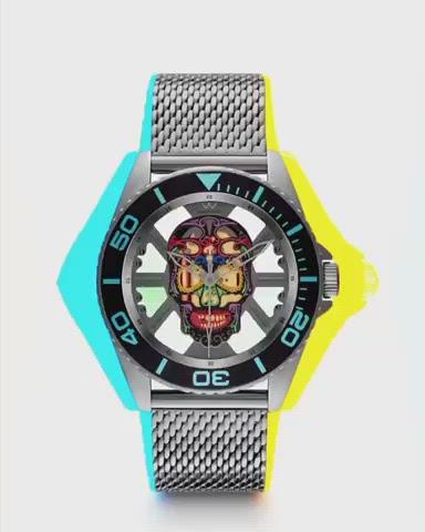 Hallow SKULL face watch - Gun / Black