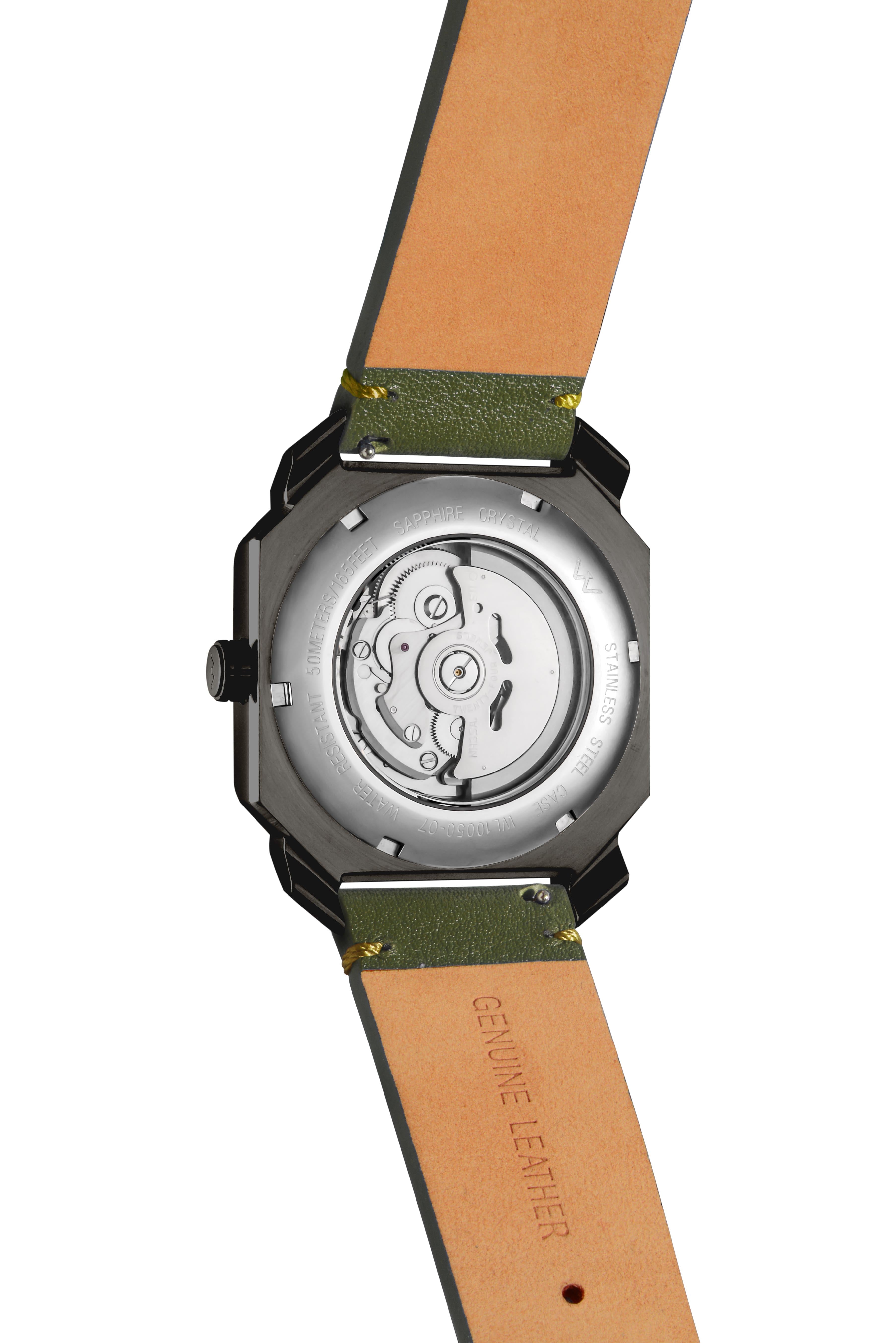 Modern Gents Automatic Watch - Military Green  WL10050-09