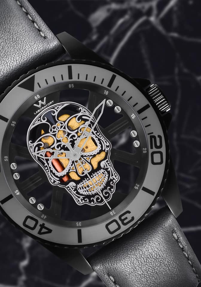 Hallow SKULL face watch - Grey Black