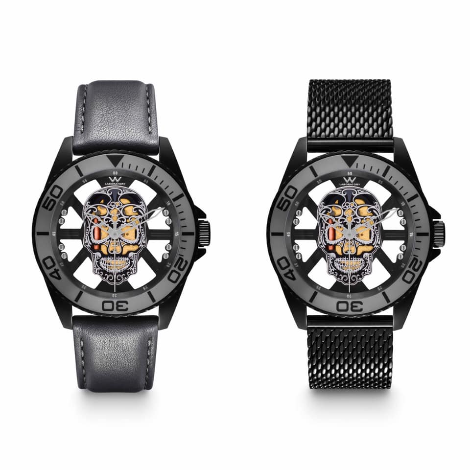 Hallow SKULL face watch - Grey Black