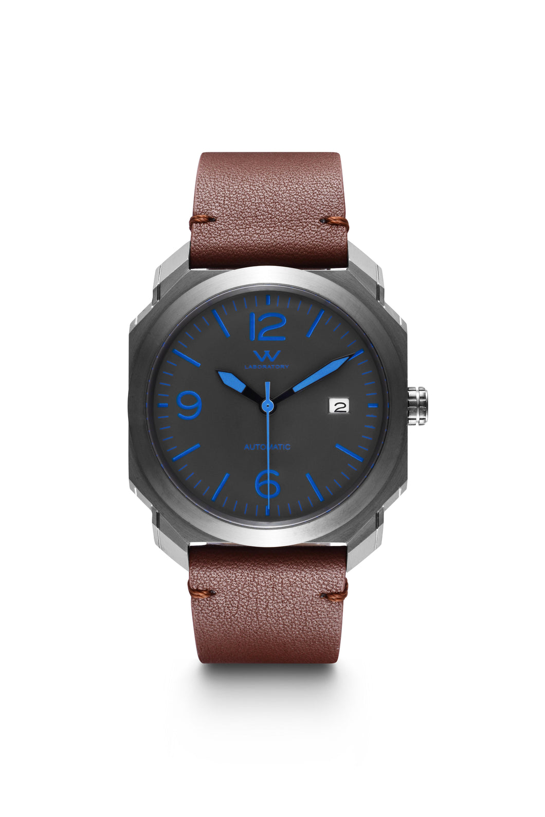 Modern Gents Automatic Watch - Gun / Brown  WL10050-11