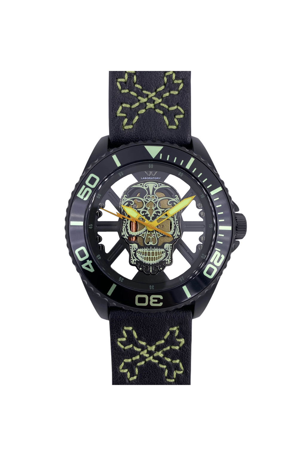 Hallow SKULL face watch - Black / Black
