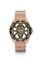 Load image into Gallery viewer, Hallow SKULL face watch - Rose Gold  / Green