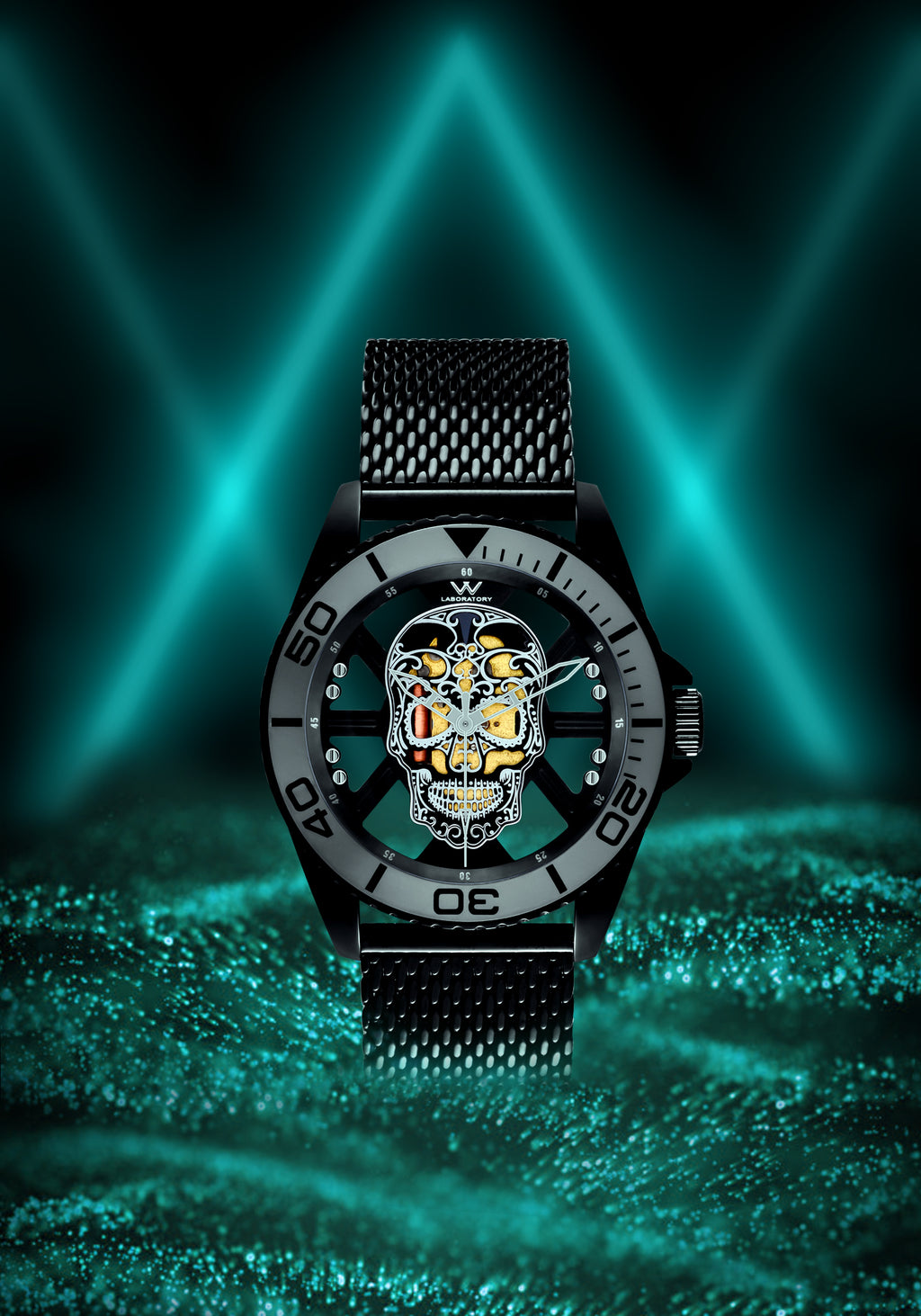 Hallow SKULL face watch - Grey Black