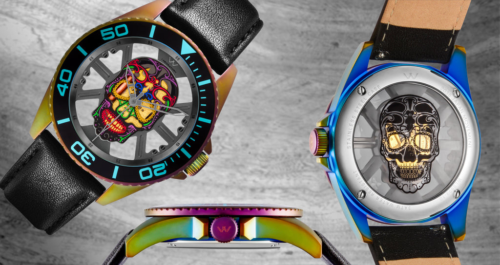 Hallow SKULL face watch - Rainbow